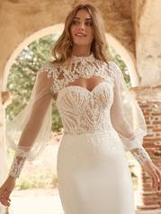 22MC570 Ivory Gown With Natural Illusion detail