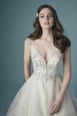 20MC271 Vanilla Latte gown with Nude Illusion detail