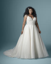 20MC271 Vanilla Latte gown with Nude Illusion front