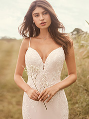 21RN395 Ivory Gown With Ivory Illusion detail
