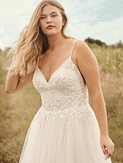 21RK389 Ivory Over Blush Gown With Nude Illusion detail