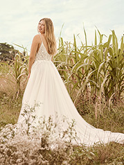 21RK389 Ivory Over Blush Gown With Nude Illusion back