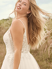 21RK389 Ivory Over Blush Gown With Nude Illusion detail