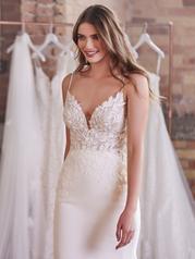21RN752A01 Ivory Gown With Natural Illusion Pictured front