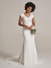 21RN752B01 Ivory Gown With Natural Illusion Pictured front