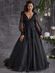 23RS061A01 All Black Gown With Black Illusion front