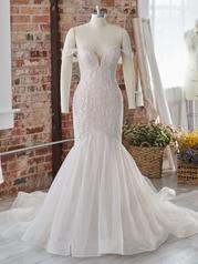 22RK577 Ivory/Silver Accent Over Blush Gown With Natural I front