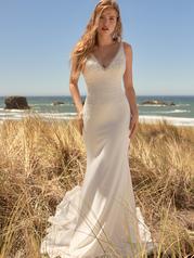 22RK588B All Ivory Gown With Ivory Illusion front