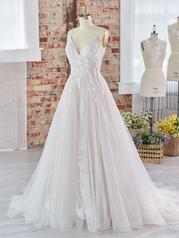 22RT538A01 Ivory Over Blush Gown With Natural Illusion front