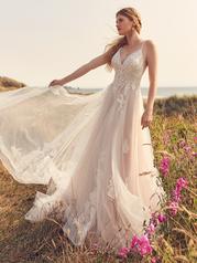 22RT538B01 Ivory Over Blush Gown With Natural Illusion front