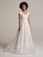 21RC393A01 All Ivory Gown With Ivory Illusion front