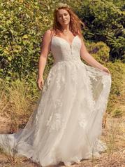 22RN541 All Ivory Gown With Ivory Illusion front