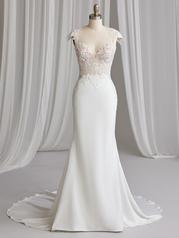 23RK674A01 All Ivory Gown With Ivory Illusion front