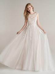 22RT981A01 Ivory Over Stone Gown With Natural Illusion front