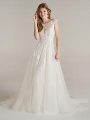 22RT981B01 Ivory Over Soft Blush Gown With Ivory Illusion front