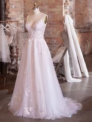 21RT781 Ivory Over Soft Blush Gown With Natural Illusion front