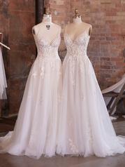 21RT781A01 Ivory Over Soft Blush Gown With Natural Illusion front