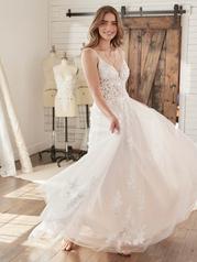 21RT781A01 Ivory Over Soft Blush Gown With Natural Illusion front