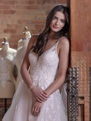 21RT855A01 Ivory Over Blush Gown With Natural Illusion front