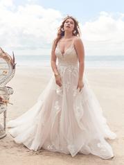 21RT855A01 Ivory Over Blush Gown With Natural Illusion front