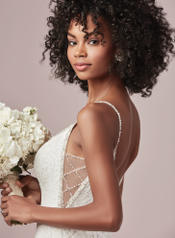 9RC915 Ivory Over Nude Gown With Nude Illusion detail