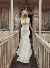 Lucille-CL Ivory Over Nude Gown With Nude Illusion front