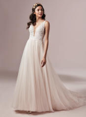 9RS893 Ivory Over Blush Gown With Nude Illusion front