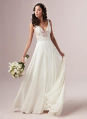 9RN845 Ivory Gown With Ivory Illusion front