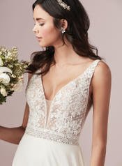 9RN845 Ivory Gown With Ivory Illusion detail