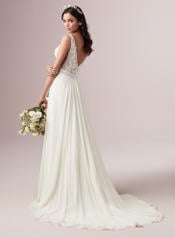 9RN845 Ivory Over Champagne Gown With Nude Illusion back