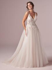 20RT721 Ivory/Blush/Pewter Accent Gown With Nude Illusion  front