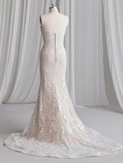 23RK682A01 Ivory Over Nude Gown With Natural Illusion back