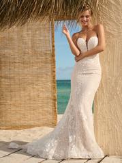 23RK682A01 Ivory Over Nude Gown With Natural Illusion front