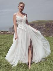 23RC076B01 Ivory Over Blush Gown With Natural Illusion front