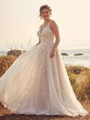 22RK526A01 Ivory Over Soft Blush Gown With Natural Illusion P front