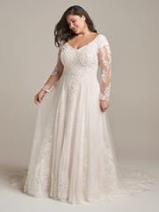 22RK526A01 Ivory Over Soft Blush Gown With Natural Illusion P front