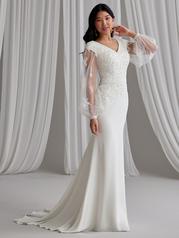 23RN045C01 All Ivory Gown With Ivory Illusion front