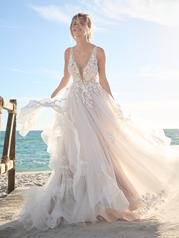 23RK688A01 Ivory Over Blush Gown With Natural Illusion front