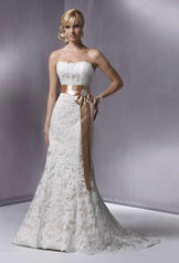 KarenaRoyale-S5229 Ivory Lace Over Light Gold With Gold Ribbon front