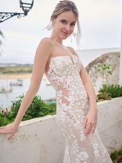 23SZ722A01 Ivory Over Nude Gown With Natural Illusion detail