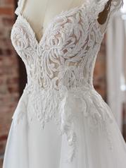 22SC559 Ivory Gown With Natural Illusion detail