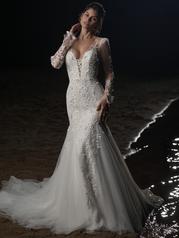 23SC096A02 All Ivory Gown With Ivory Illusion front
