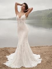 22SK903C03 Ivory Over Nude Gown With Natural Illusion front