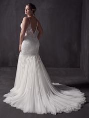 22SK903 Ivory Over Nude Gown With Natural Illusion back