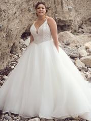23SK098A02 Ivory/Silver Accent Gown With Natural Illusion detail