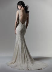 9ST920 Ivory gown with Ivory Illusion back