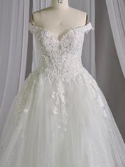23SW657A01 Ivory/Silver Accent Gown With Ivory Illusion detail