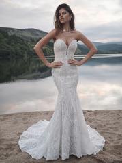 23SC046A02 Ivory Over Latte Gown With Natural Illusion front