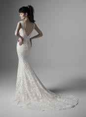 20SN187 Ivory Over Champagne Gown With Nude Illusion back