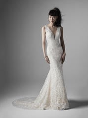 20SN187 Ivory Over Champagne Gown With Nude Illusion front